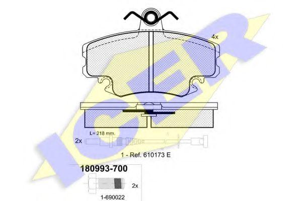 ICER180993-700 ICER BALATA ÖN DISK RENAULT R5-R9-R11