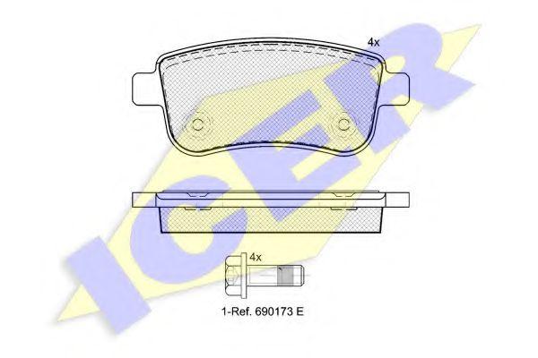 ICER181904 ICER BALATA ARKA DISK RENAULT MEGANE II III FLUENCE SCENIC